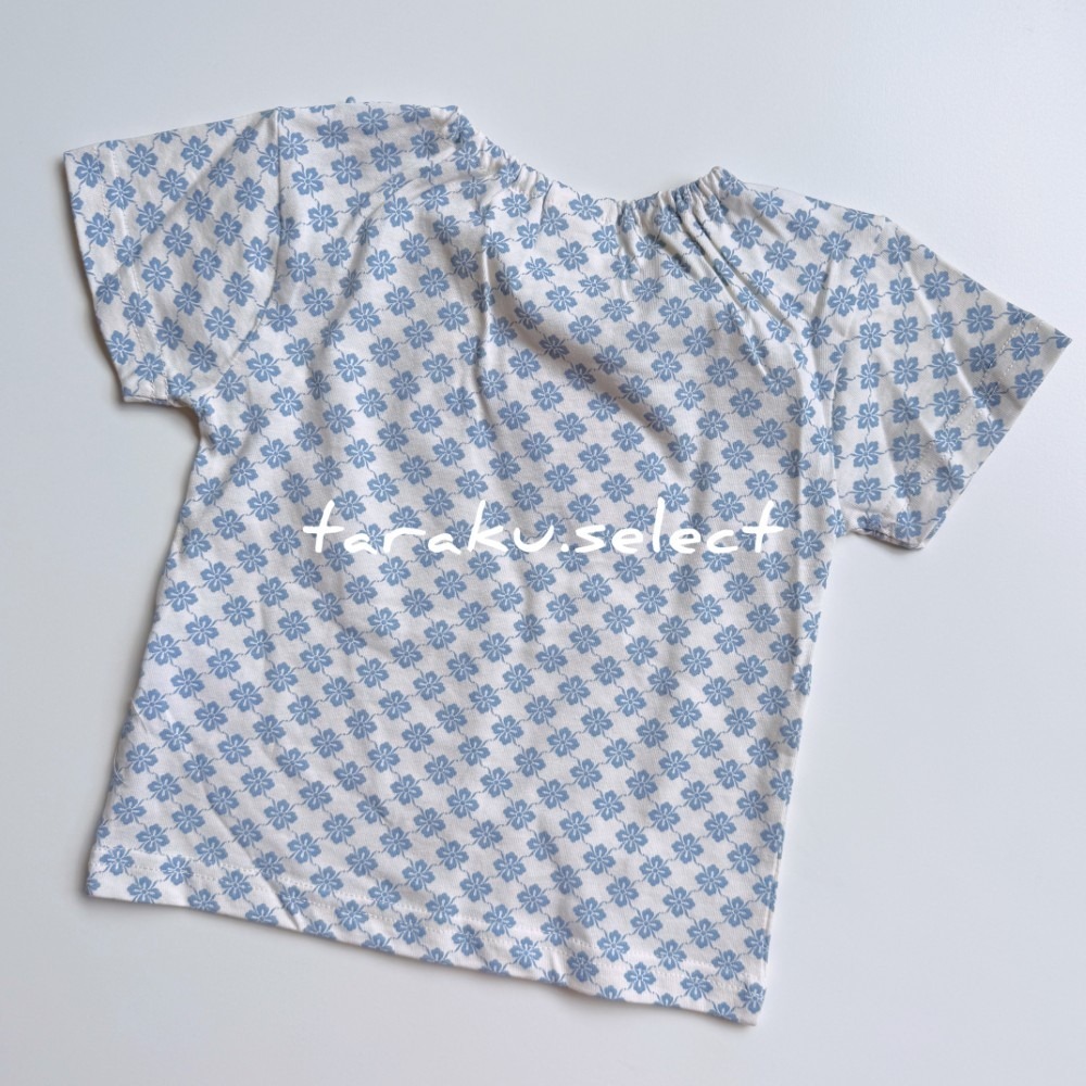 女童上衣｜現貨 90-110cm｜&mignon 女童復古花紋短袖上衣。日本童裝 女寶上衣 荷葉領 女童內搭 多樂選物-細節圖4