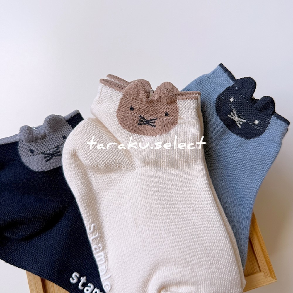寶寶襪｜現貨 13-15cm｜日本stample 寶寶襪3雙組。日本童裝 止滑襪 寶寶襪 幼兒襪 花朵貓咪襪子多樂選物-細節圖2