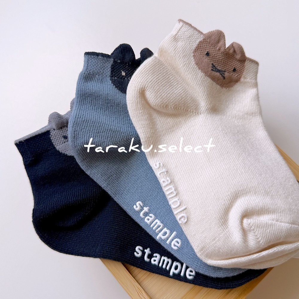 寶寶襪｜現貨 13-15cm｜日本stample 寶寶襪3雙組。日本童裝 止滑襪 寶寶襪 幼兒襪 花朵貓咪襪子多樂選物-細節圖3
