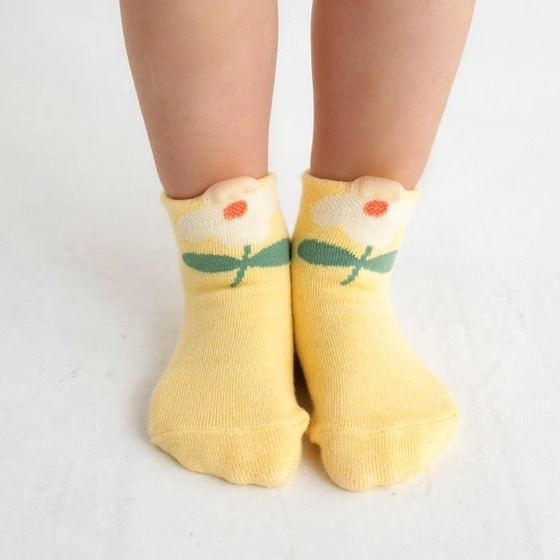 寶寶襪｜現貨 13-15cm｜日本stample 寶寶襪3雙組。日本童裝 止滑襪 寶寶襪 幼兒襪 花朵貓咪襪子多樂選物-細節圖7