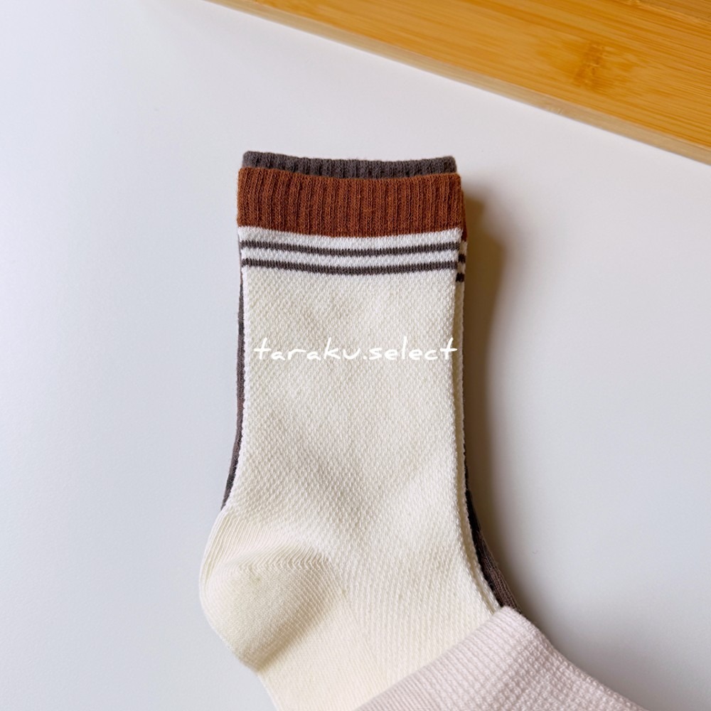 童襪｜現貨 15~20cm｜幼兒襪3雙組。日本童裝 &mignon 素色襪 條紋襪 兒童襪子 中筒襪 兒童襪 多樂選物-細節圖3