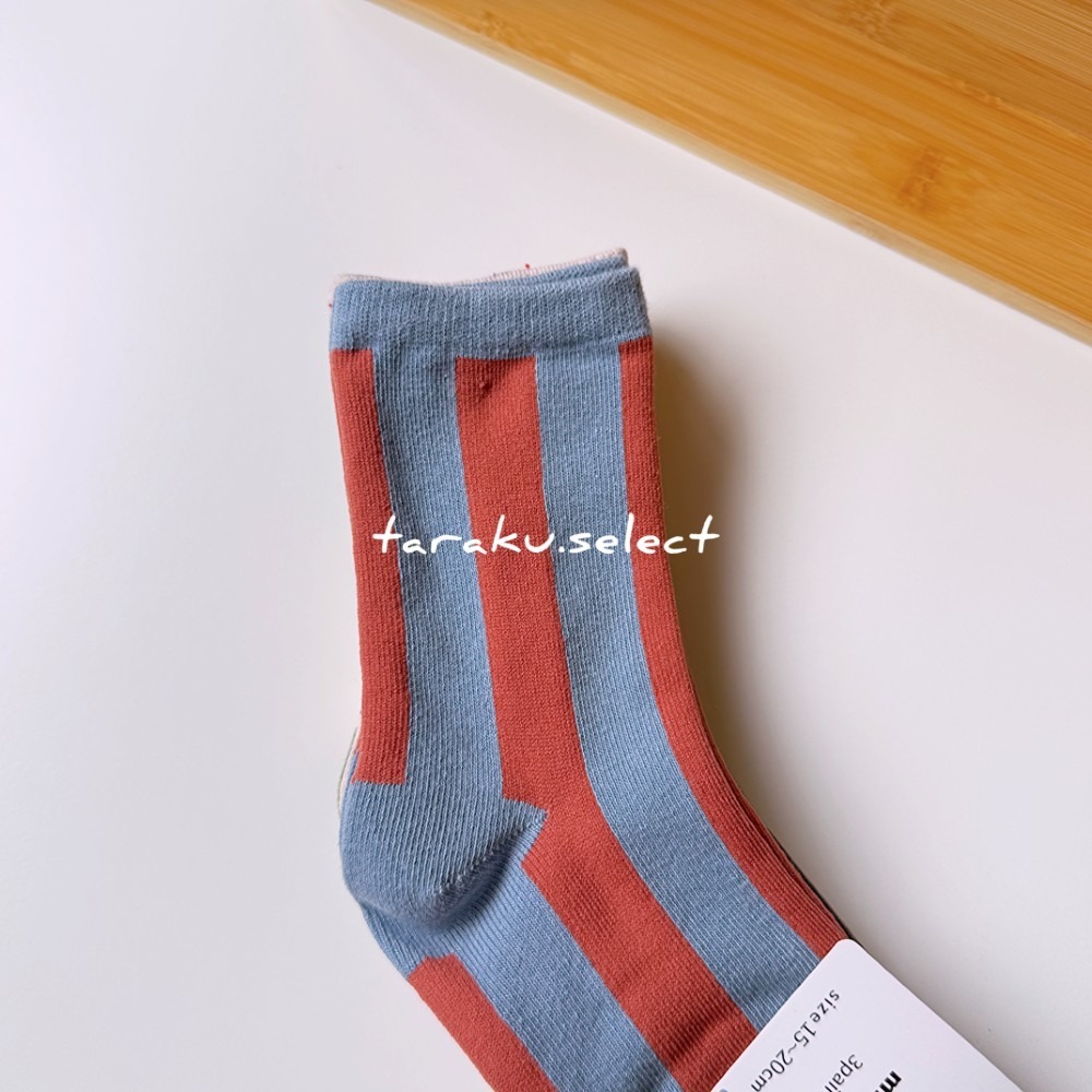 童襪｜現貨 15~20cm｜幼兒襪3雙組。日本童裝 &mignon 素色襪 條紋襪 兒童襪子 中筒襪 兒童襪 多樂選物-細節圖5