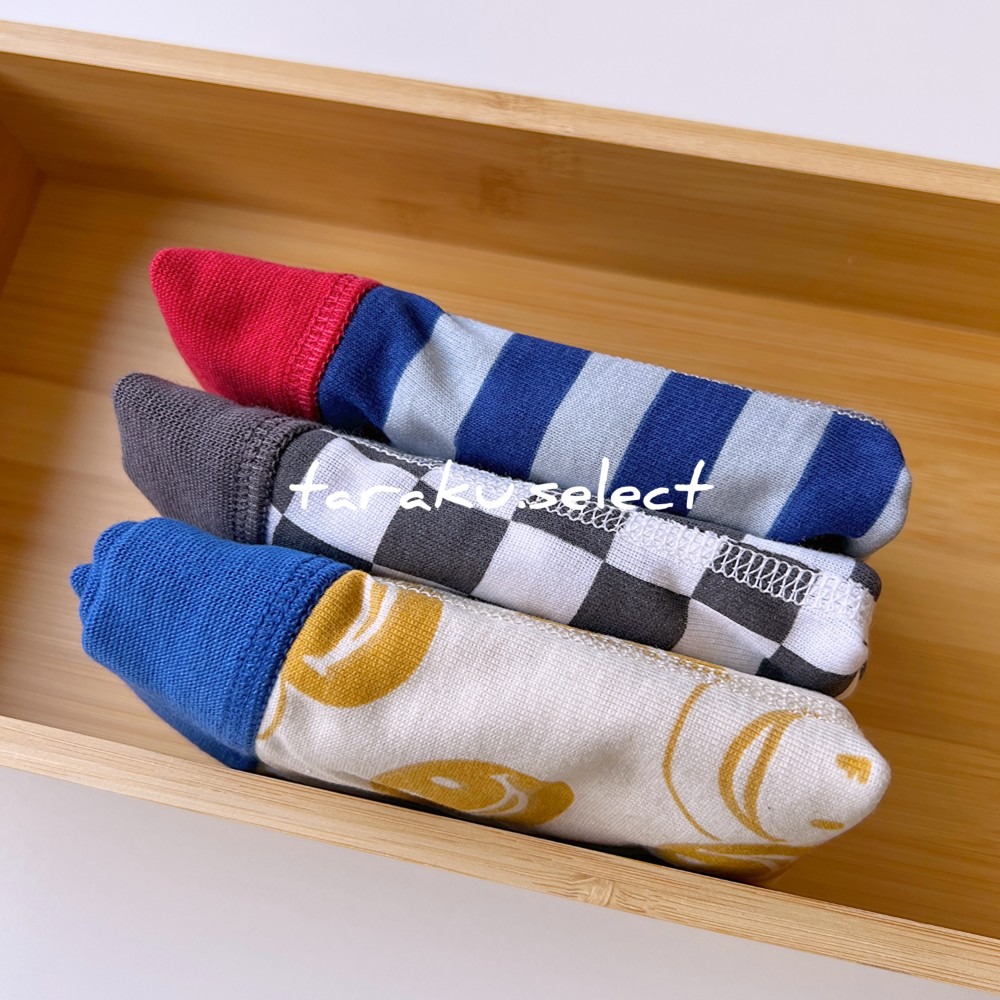 男童四角內褲｜現貨 110cm 120cm｜內褲3件組。日本童裝 BREEZE 純棉 四角褲 格紋 笑臉 內褲 多樂選物-細節圖4