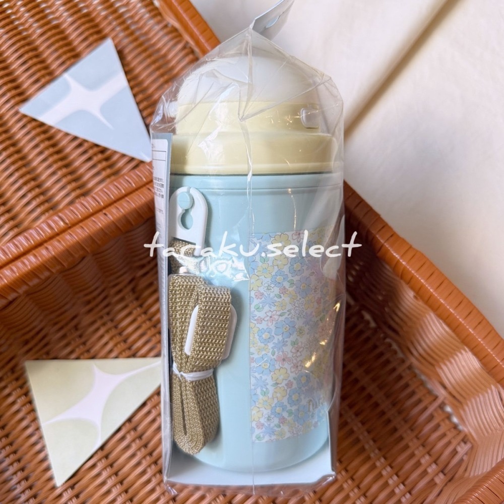 兒童水壺｜現貨｜日本製 吸管水壺(450ml)。背帶水壺 幼兒園水壺 汽車 花朵 多樂選物-細節圖5