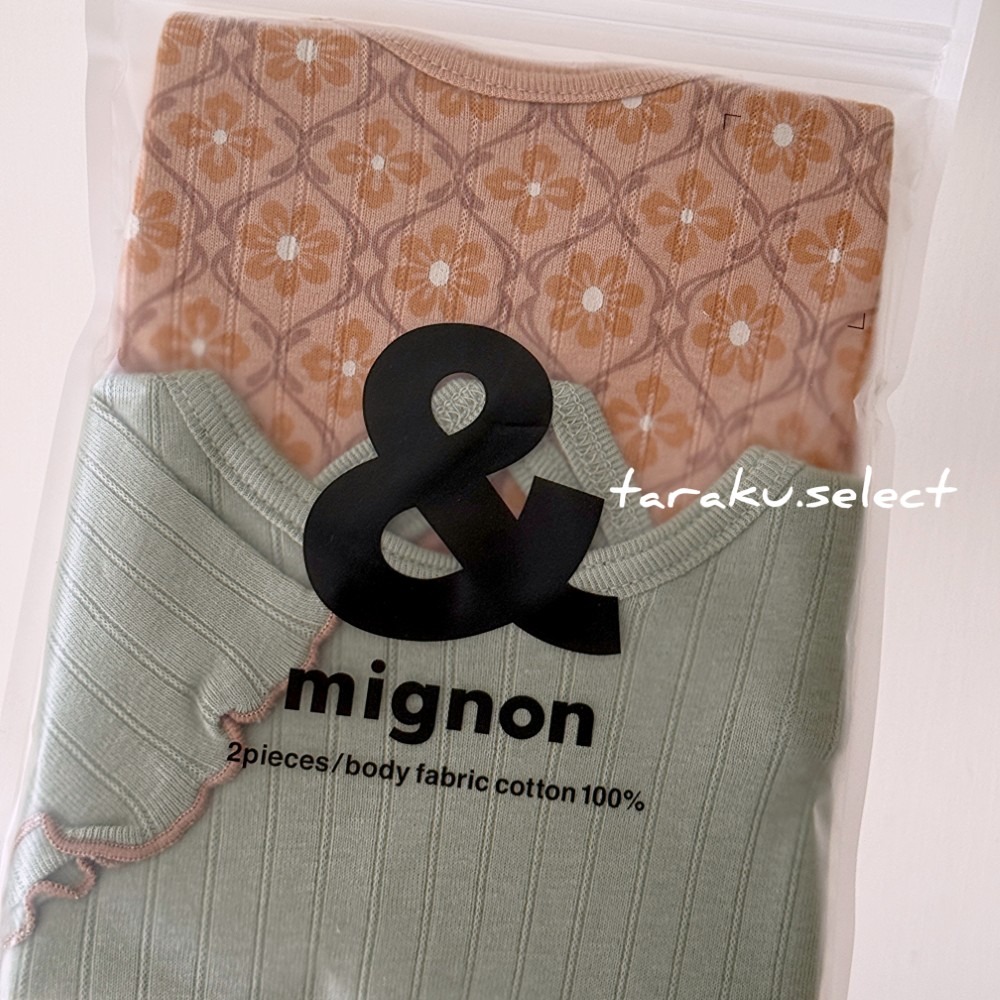 短袖內衣｜現貨 90 95 100cm｜&mignon 幼兒純棉內衣2件組。日本童裝 復古花紋 木耳邊 多樂選物-規格圖8