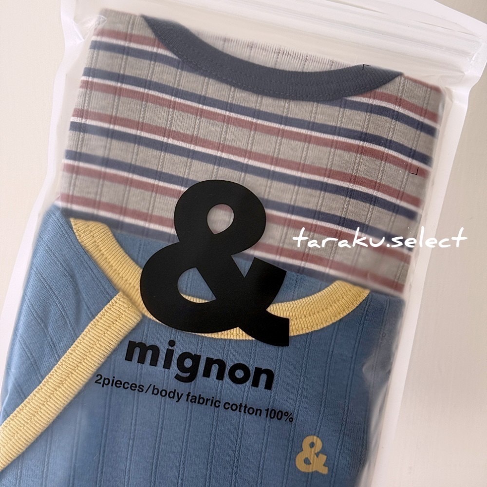 短袖內衣｜現貨 90 95 100cm｜&mignon 幼兒純棉內衣2件組。日本童裝 復古條紋 美式休閒 多樂選物-細節圖5
