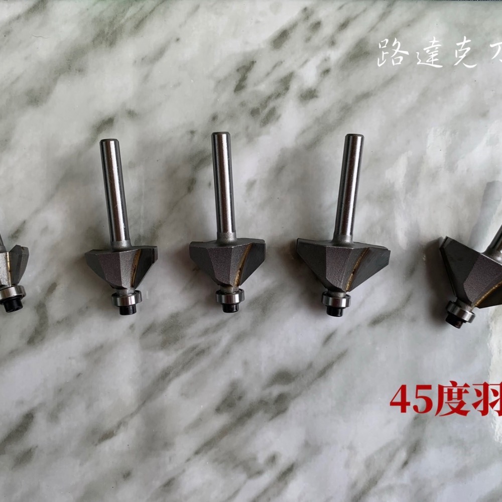 【路達克刀具】🔥現貨🔥  45度斜羽刀 6柄 2分 3分 4分 5分 6分 木工 修邊機-細節圖2