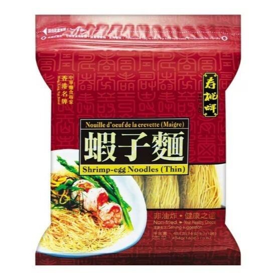 🇭🇰香港代購 | 壽桃 蝦子麵(細、粗)、瑤柱麵 每袋454g重（預購）-規格圖1