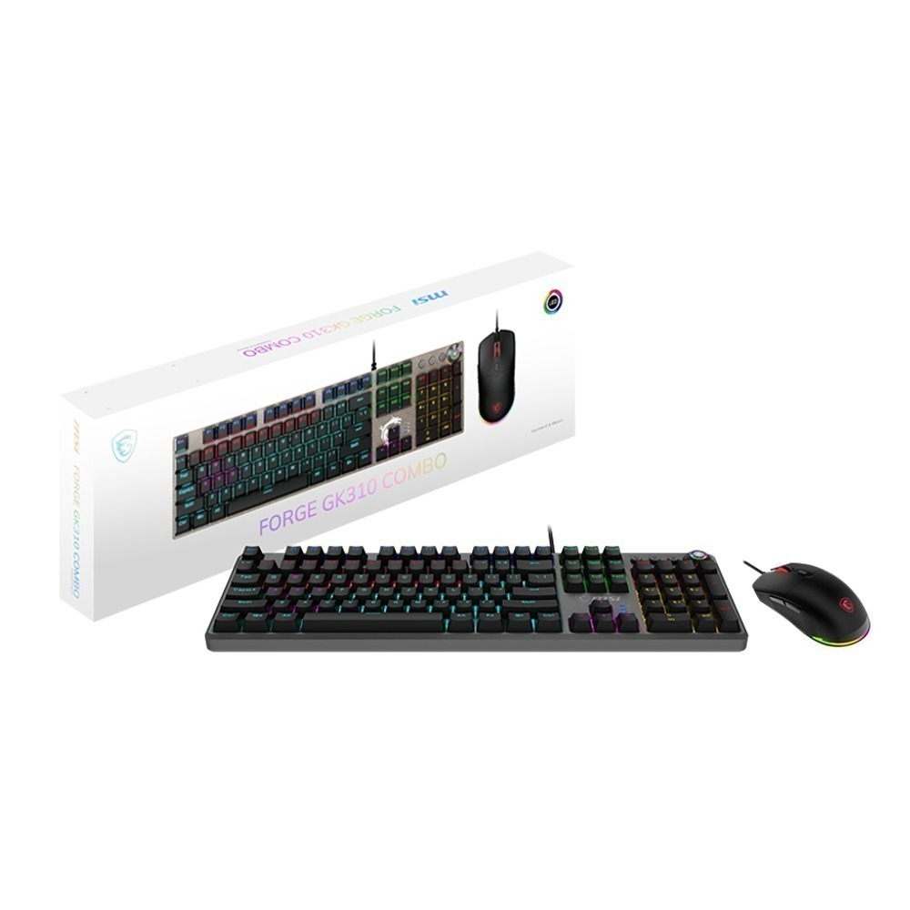 微星 FORGE GK310 COMBO RED TC 機械鍵盤鍵鼠組 (含稅，附發票)-細節圖2