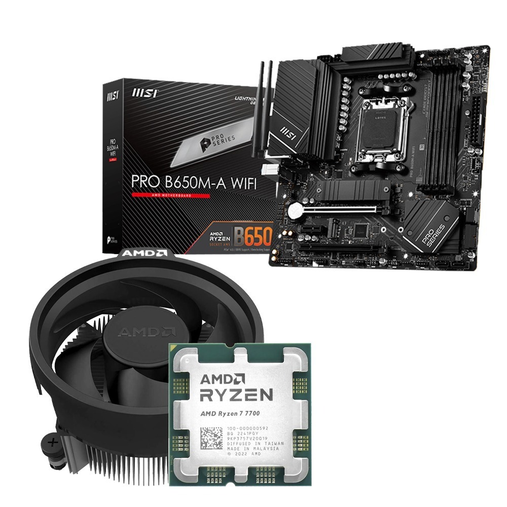 AMD R7-7700MPK 無彩盒+微星 B650M-A WIFI 主機板 (含稅，附發票)-細節圖2