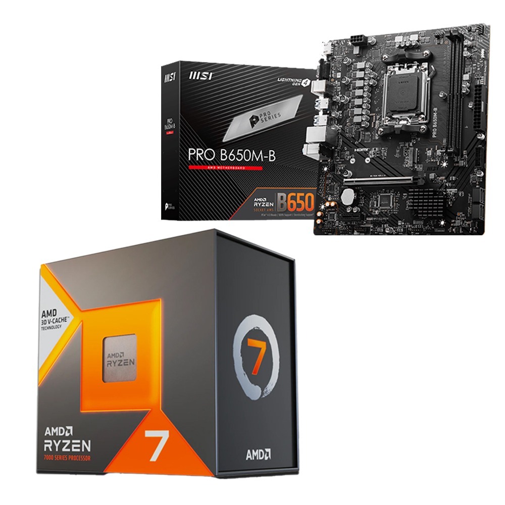 AMD R7-7800X3D+微星 B650M-B 主機板 (含稅，附發票)-細節圖2