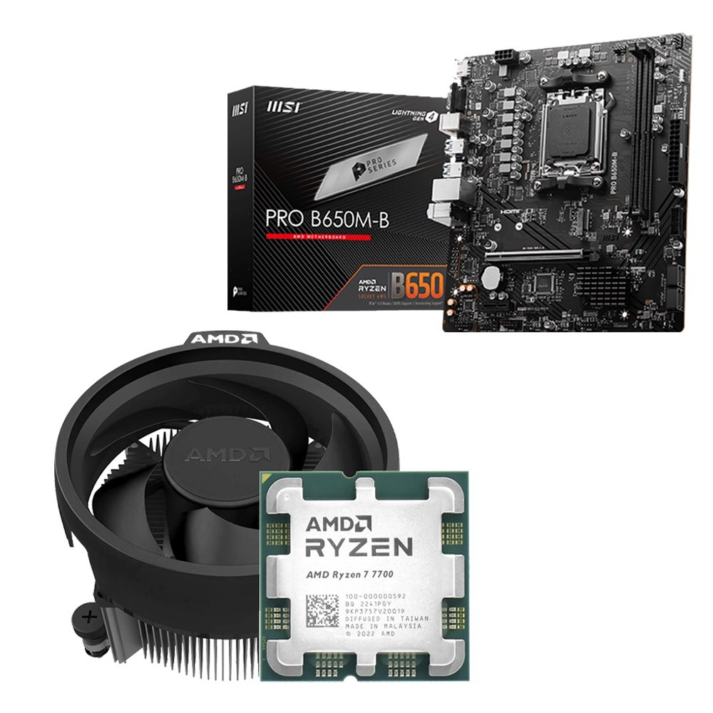 AMD R7-7700 MPK 無彩盒+微星 B650M-B 主機板 (含稅，附發票)-細節圖2