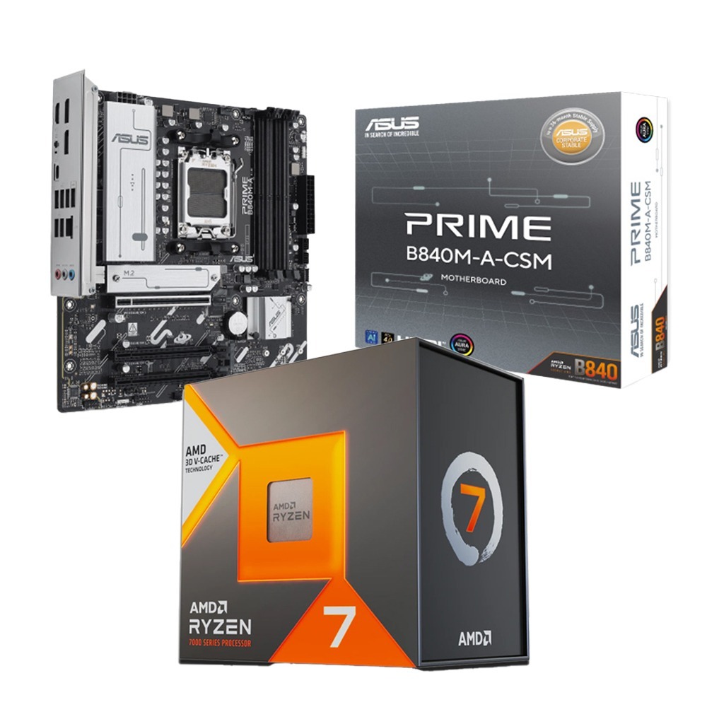 AMD R7-7800X3D+華碩 B840M-A D5-CSM 主機板 (含稅，附發票)-細節圖2