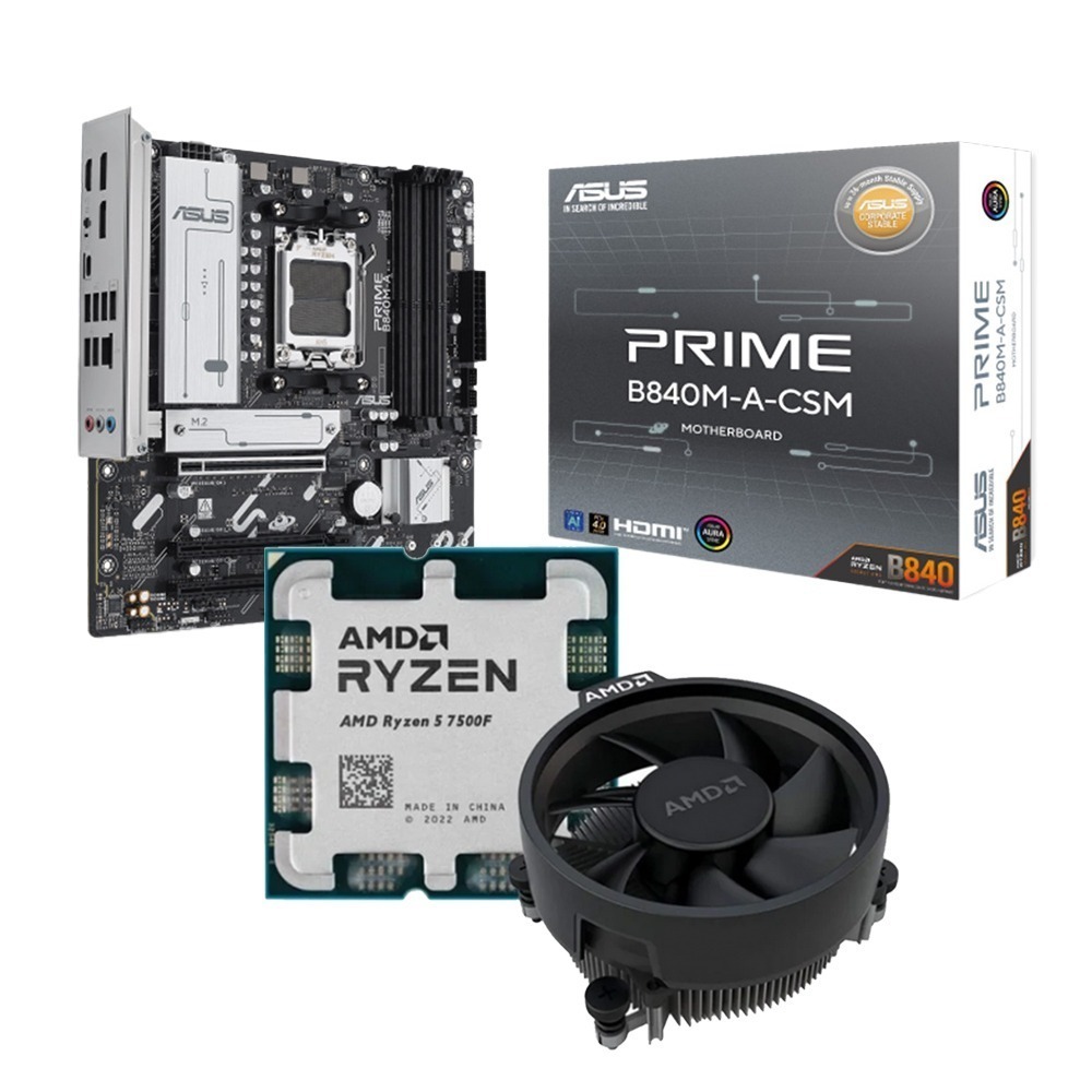 AMD R5-7500F MPK 無彩盒+華碩 B840M-A D5-CSM 主機板 (含稅，附發票)-細節圖2