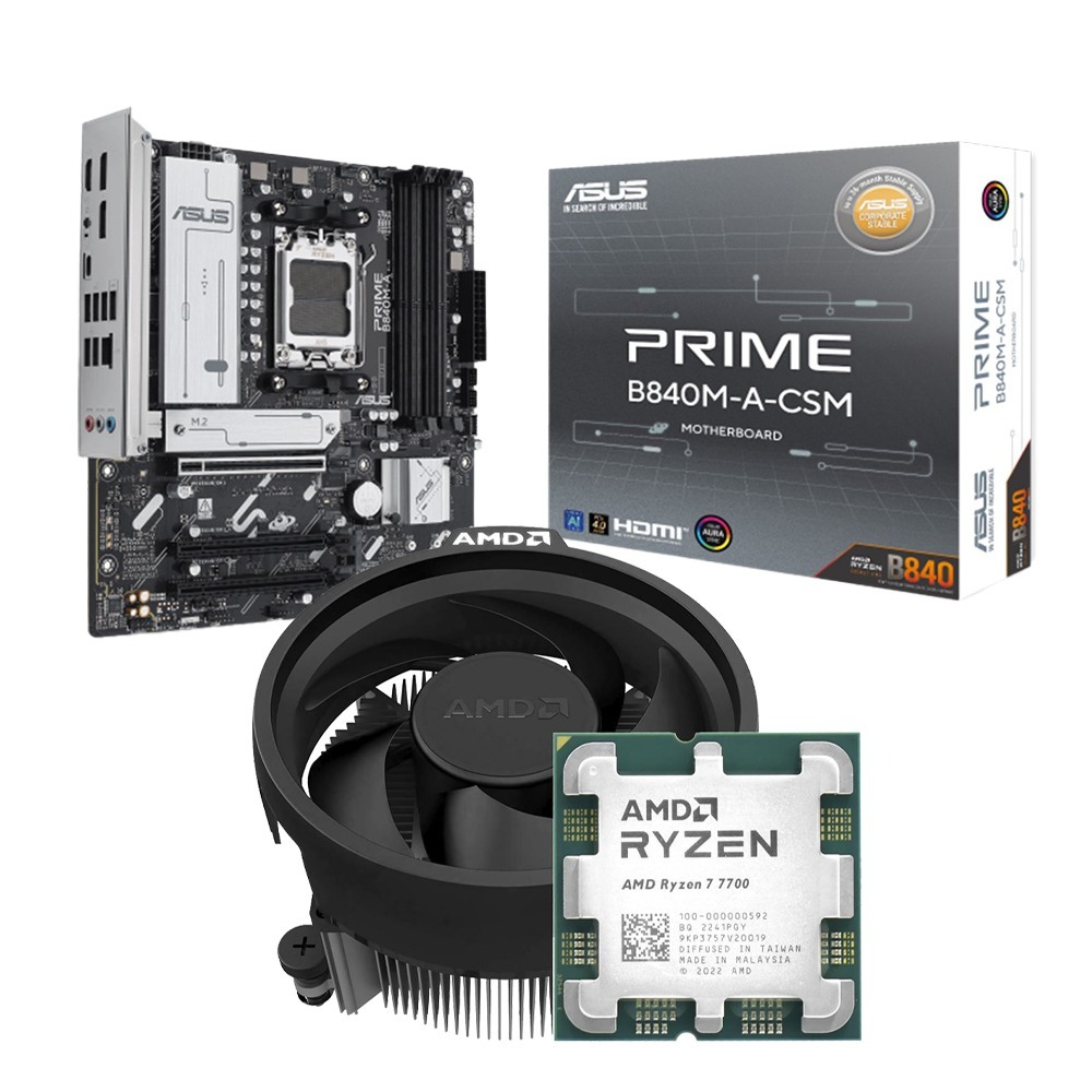 AMD R7-7700 MPK 無彩盒+華碩 B840M-A D5-CSM 主機板 (含稅，附發票)-細節圖2