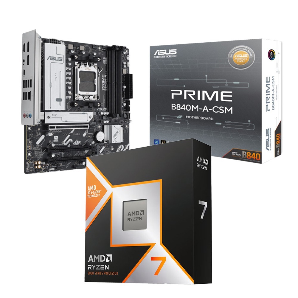 AMD R7-9800X3D+華碩 B840M-A D5-CSM 主機板 (含稅，附發票)-細節圖2