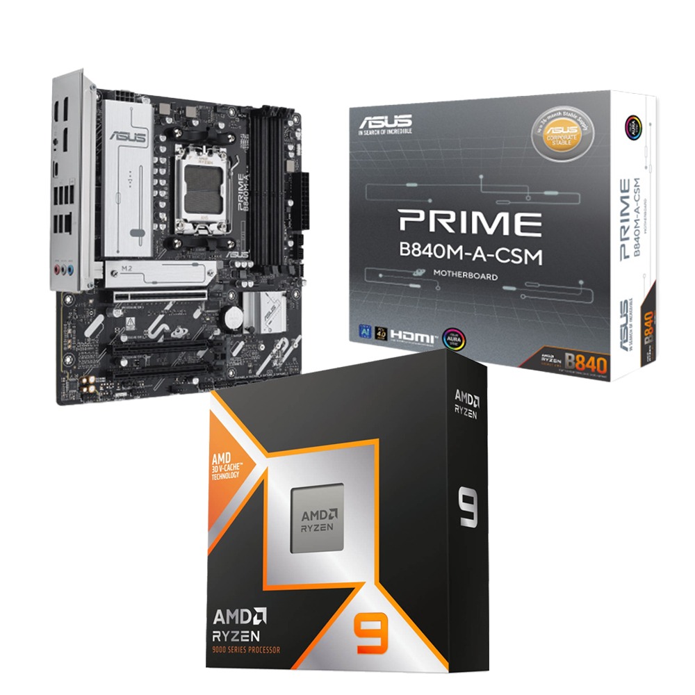 AMD R9-9950X3D+華碩 B840M-A D5-CSM 主機板 (含稅，附發票)-細節圖2