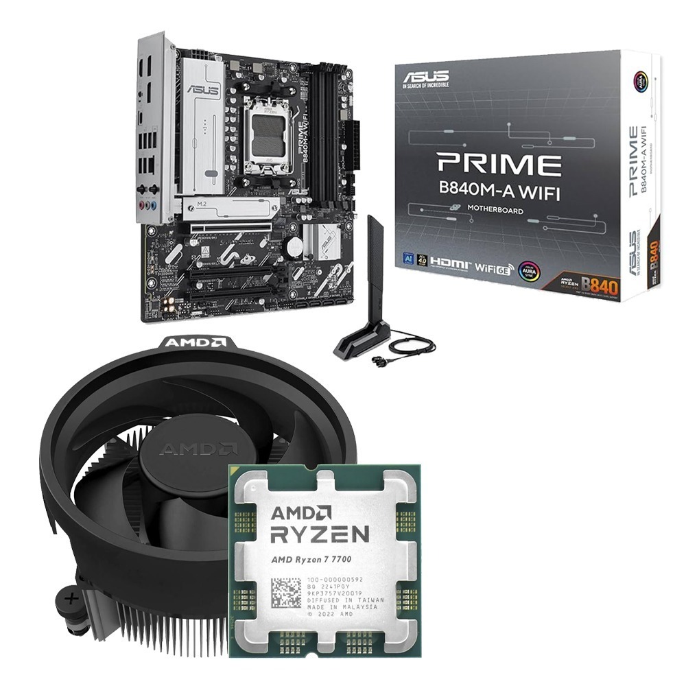 AMD R7-7700 MPK 無彩盒+華碩 B840M-A WIFI 主機板 (含稅，附發票)-細節圖2