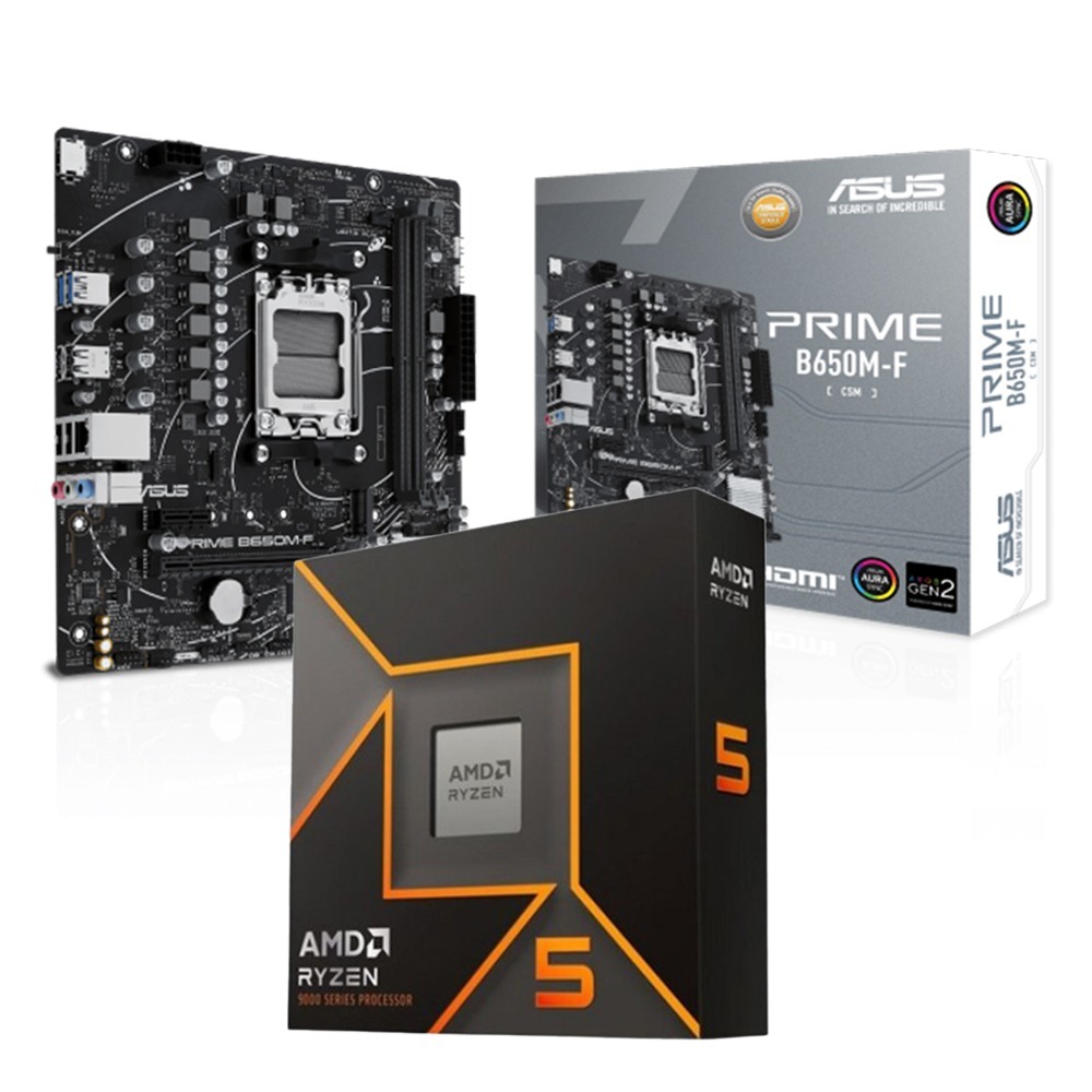 AMD R5-9600X+華碩 B650M-F D5-CSM 主機板 (含稅，附發票)-細節圖2