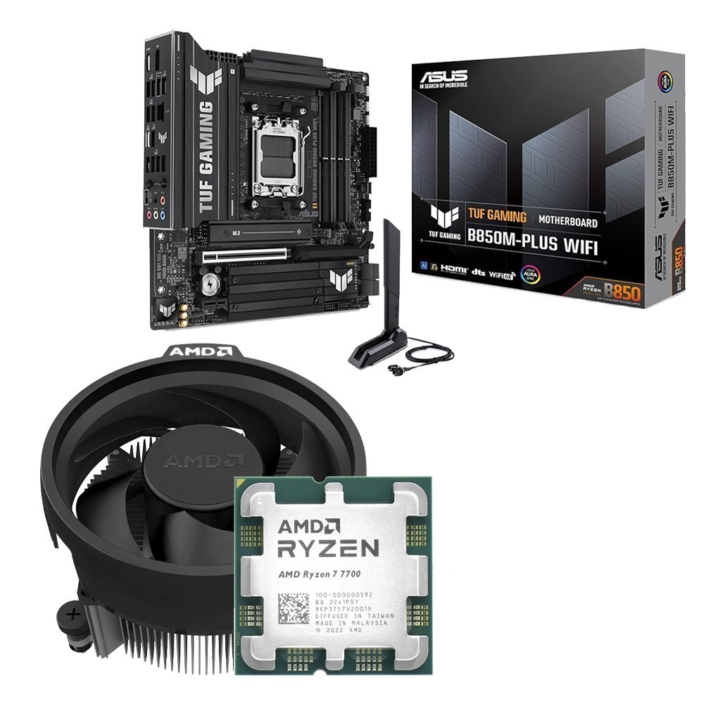 AMD R7-7700 MPK 無彩盒+華碩 TUFGAMING B850M-PLUS WIFI主機板(含稅，附發票)-細節圖2