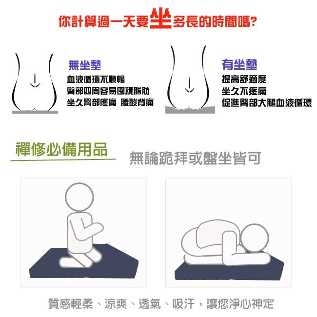 莫菲思【熱銷品】鬆餅布透氣禪坐  台灣現貨 久跪不累拜墊組  布套可拆洗 拜墊-細節圖6