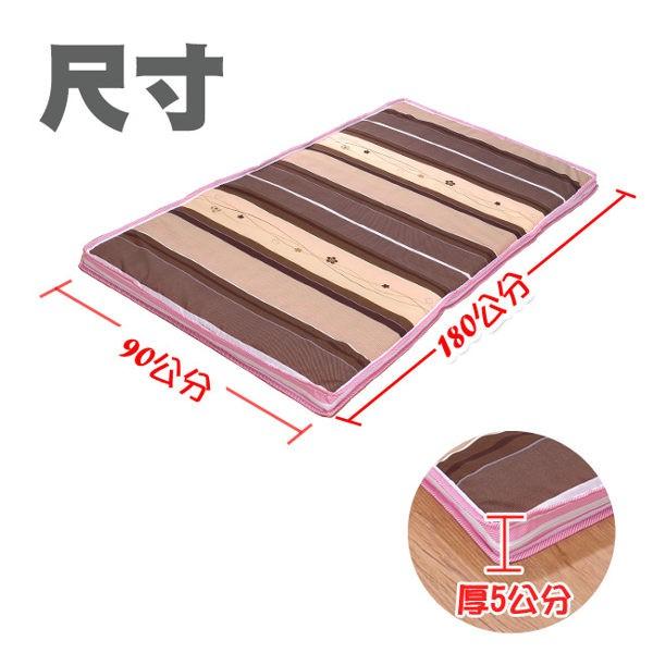 (雙12)【莫菲思】免運現貨 台灣製 花條冬夏兩用單人雙人折疊床墊 摺疊床墊 床 床墊 冬暖夏涼-細節圖6