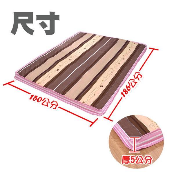 (雙12)【莫菲思】免運現貨 台灣製 花條冬夏兩用單人雙人折疊床墊 摺疊床墊 床 床墊 冬暖夏涼-細節圖7