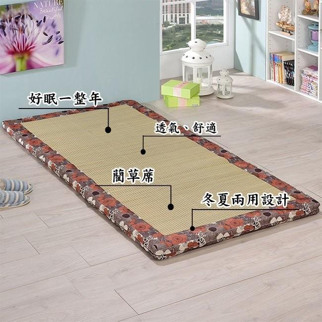 莫菲思 台灣現貨 大花朵冬夏兩用折疊床墊 單人 雙人 外宿 學生 租屋 折疊床墊-細節圖3