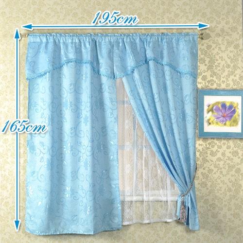 莫菲思 台灣現貨 緹花亮采窗簾 195x165cm 兩色-細節圖5