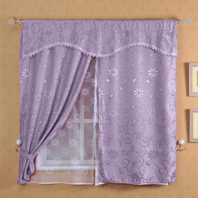 【居家生活免運費】新明采緹花雙層網紗窗簾 三色可選 窗簾 居家 家飾配件 客廳 臥室 客房-細節圖3