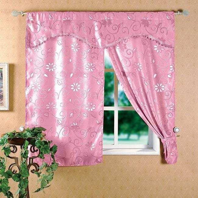 莫菲思  新明采緹花窗簾(3色)  免打孔安裝 台灣24hr出貨 窗簾 客廳 臥室 客房 房間 短窗簾-細節圖2