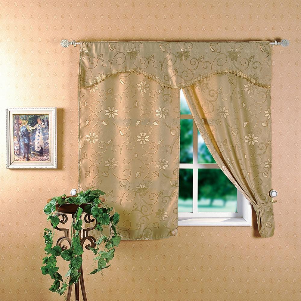 莫菲思  新明采緹花窗簾(3色)  免打孔安裝 台灣24hr出貨 窗簾 客廳 臥室 客房 房間 短窗簾-細節圖3