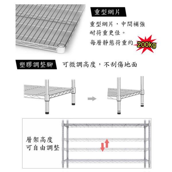 【限時免運】莫菲思 台灣現貨 鐵架 四層架 海克力士 重網 150*60*240cm-細節圖4