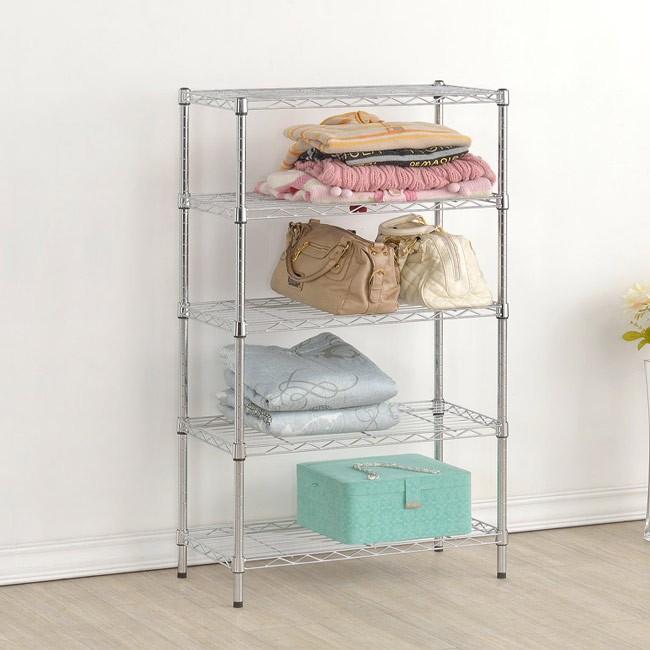 【限時免運】莫菲思 台灣現貨 鐵架 五層架 海克力士 五層鐵架 置物架 收納架 層架 75*45*150cm-細節圖2