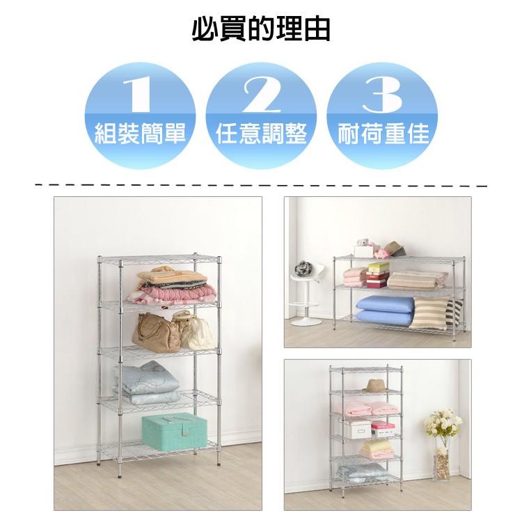 【限時免運】莫菲思 台灣現貨 鐵架 五層架 海克力士 五層鐵架 置物架 收納架 層架 75*45*150cm-細節圖6