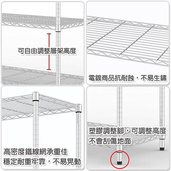 莫菲思【居家生活免運費】百變王-重網90*60*90三層架-細節圖2