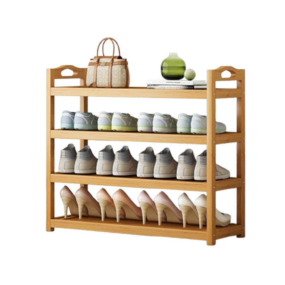 莫菲思★台灣現貨免運★平板楠竹鞋架 -原色 抗發霉輕便易收納 鞋架-細節圖2
