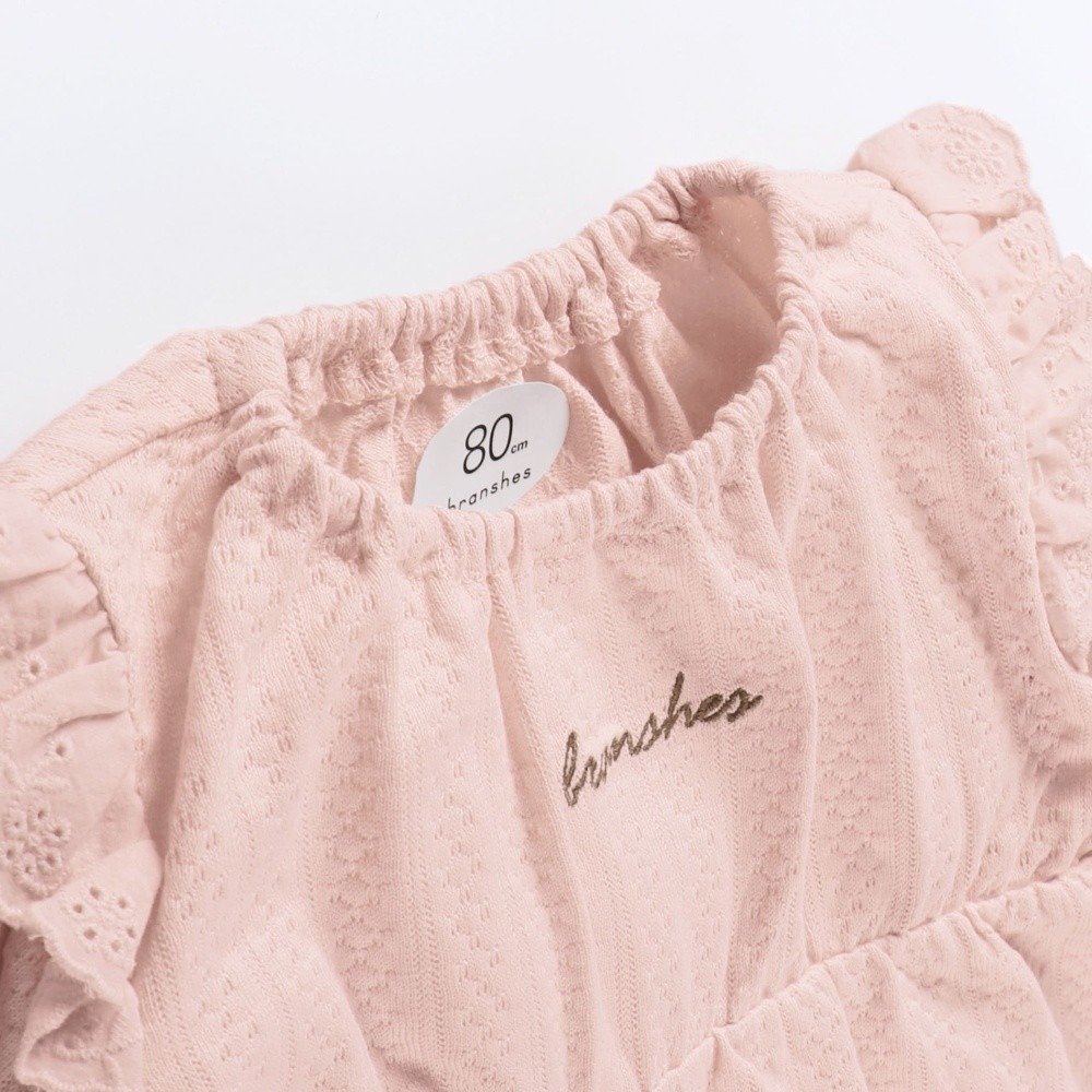 ʟᴏᴠᴇx̆̈ᴋɪᴅs∥期間限定SALE∥現貨70 日本童裝 Branshes直送 蕾絲花邊連身包屁衣 100%棉-細節圖4