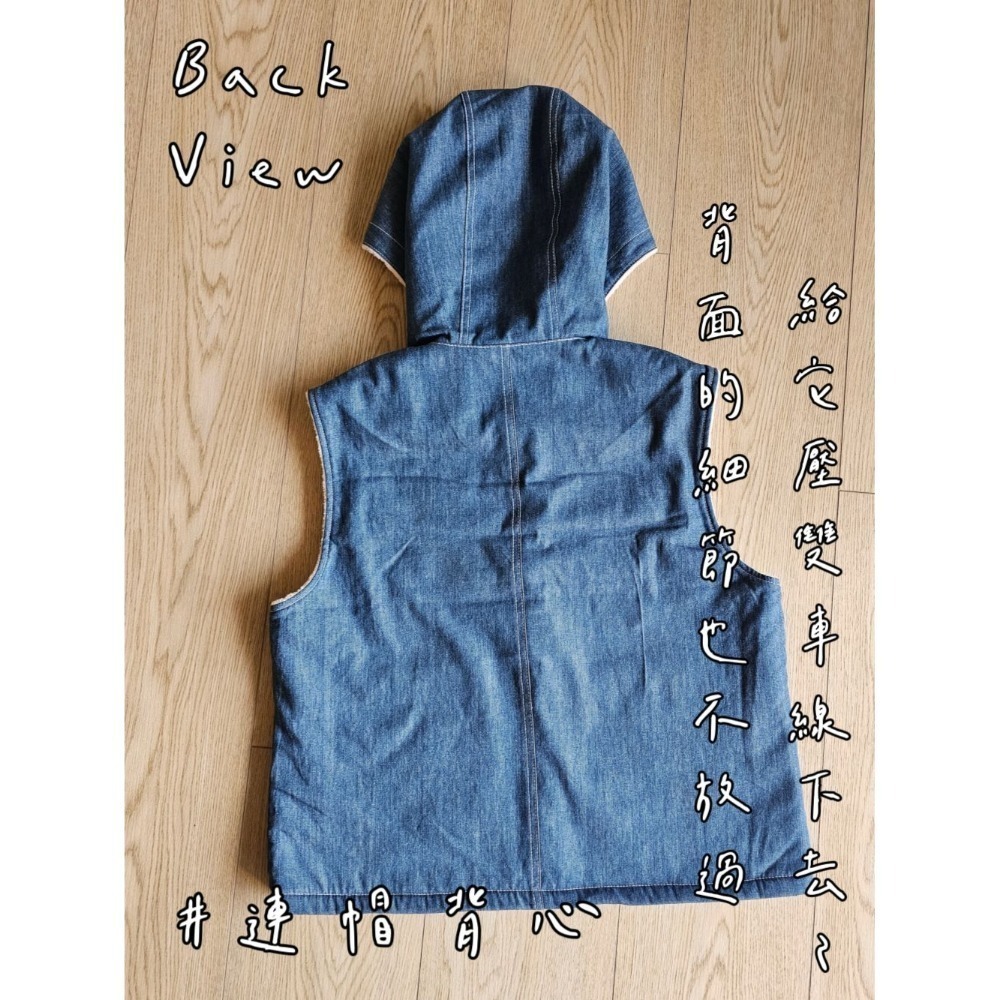 SNN #連帽背心 - 復古藍牛仔 (床單) 訂製-細節圖3