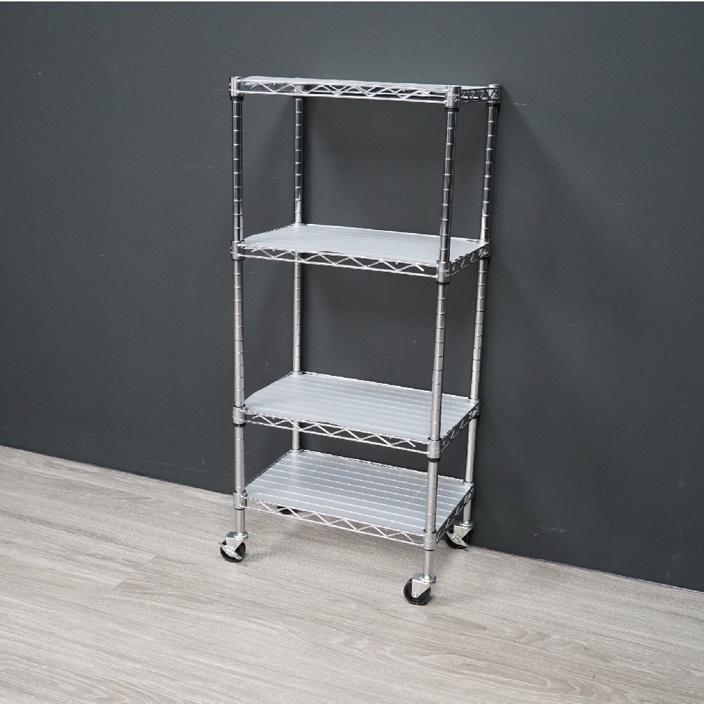 4-6層銀色置物架｜電鍍加液體透明漆雙重防護 (28x43x90-180cm)-細節圖2