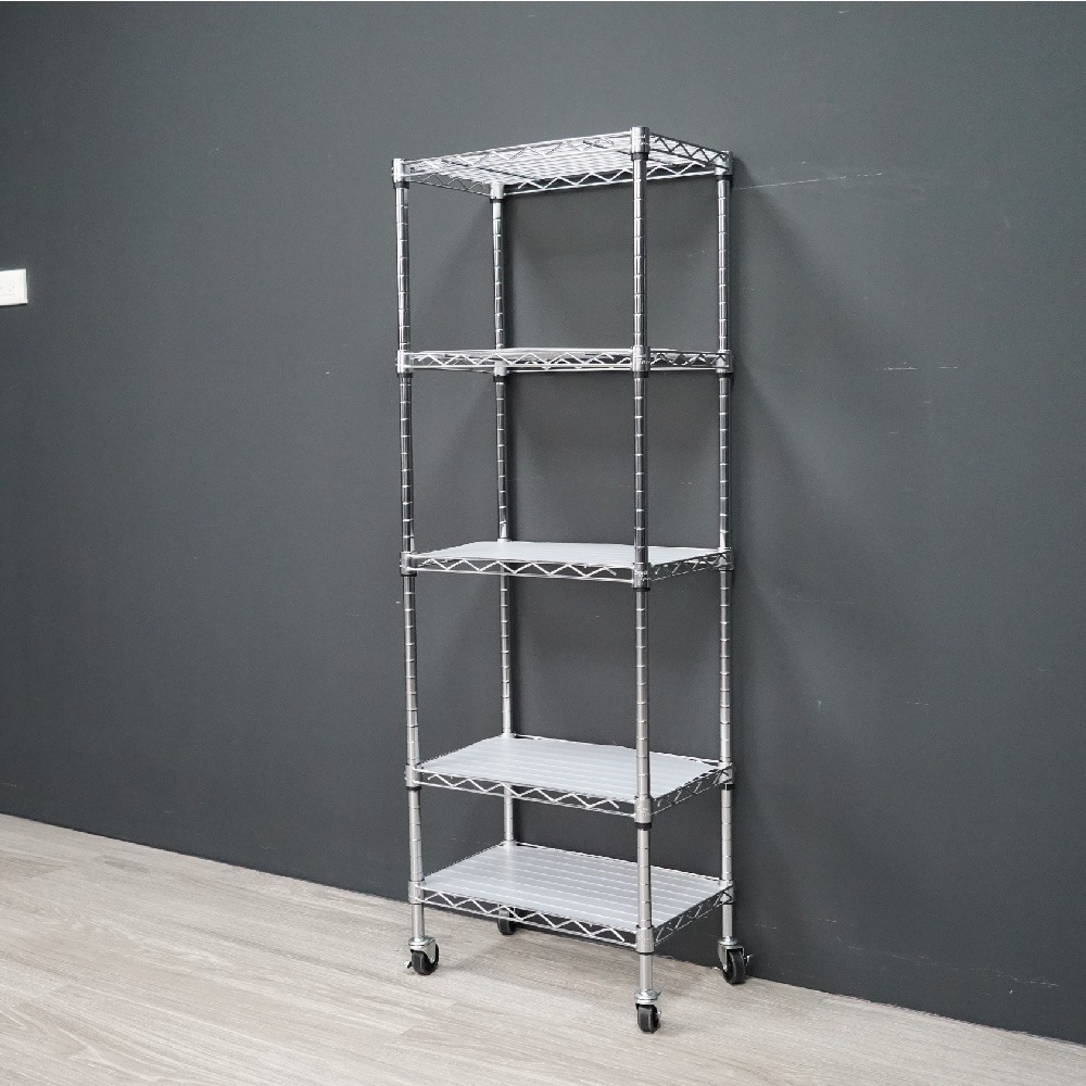 4-6層銀色置物架｜電鍍加液體透明漆雙重防護 (28x43x90-180cm)-細節圖4