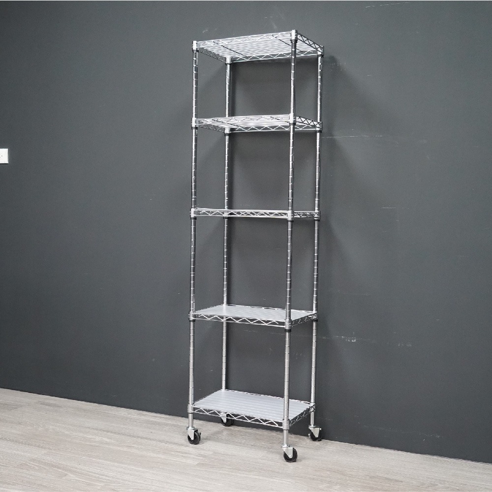 4-6層銀色置物架｜電鍍加液體透明漆雙重防護 (28x43x90-180cm)-細節圖5