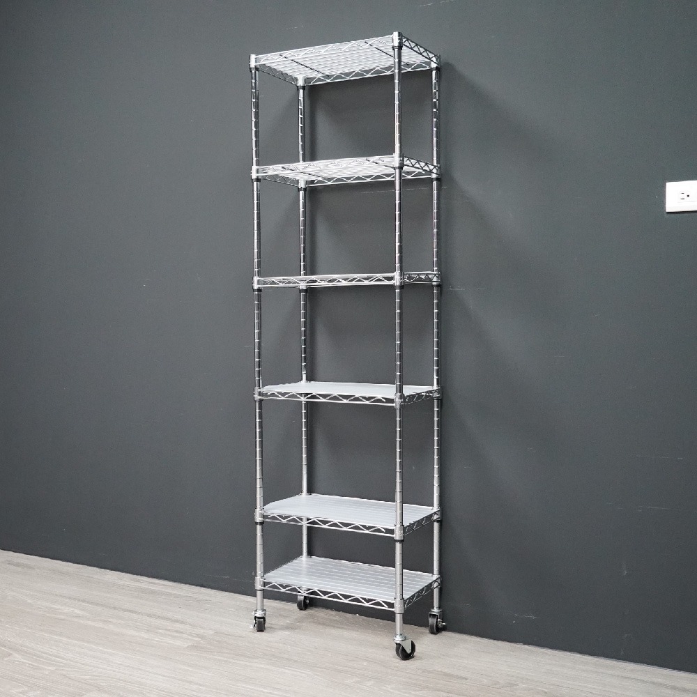 4-6層銀色置物架｜電鍍加液體透明漆雙重防護 (28x43x90-180cm)-細節圖6