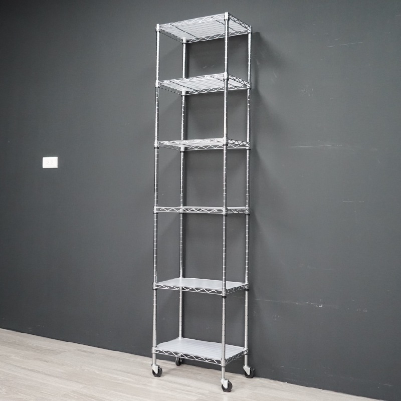 4-6層銀色置物架｜電鍍加液體透明漆雙重防護 (28x43x90-180cm)-細節圖7