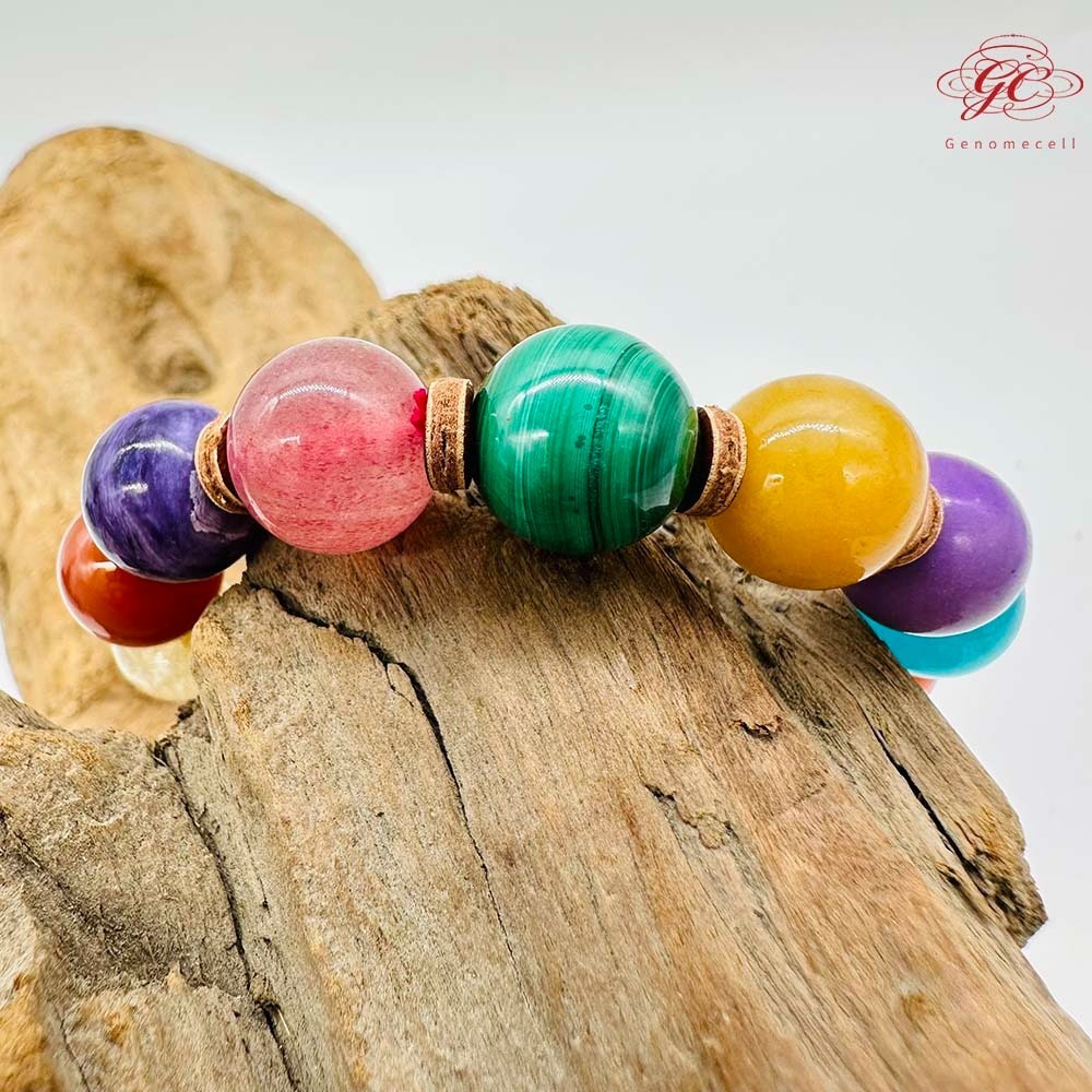 【肌容雪】彩色鹽源玉單圈手串 編號B47-細節圖4