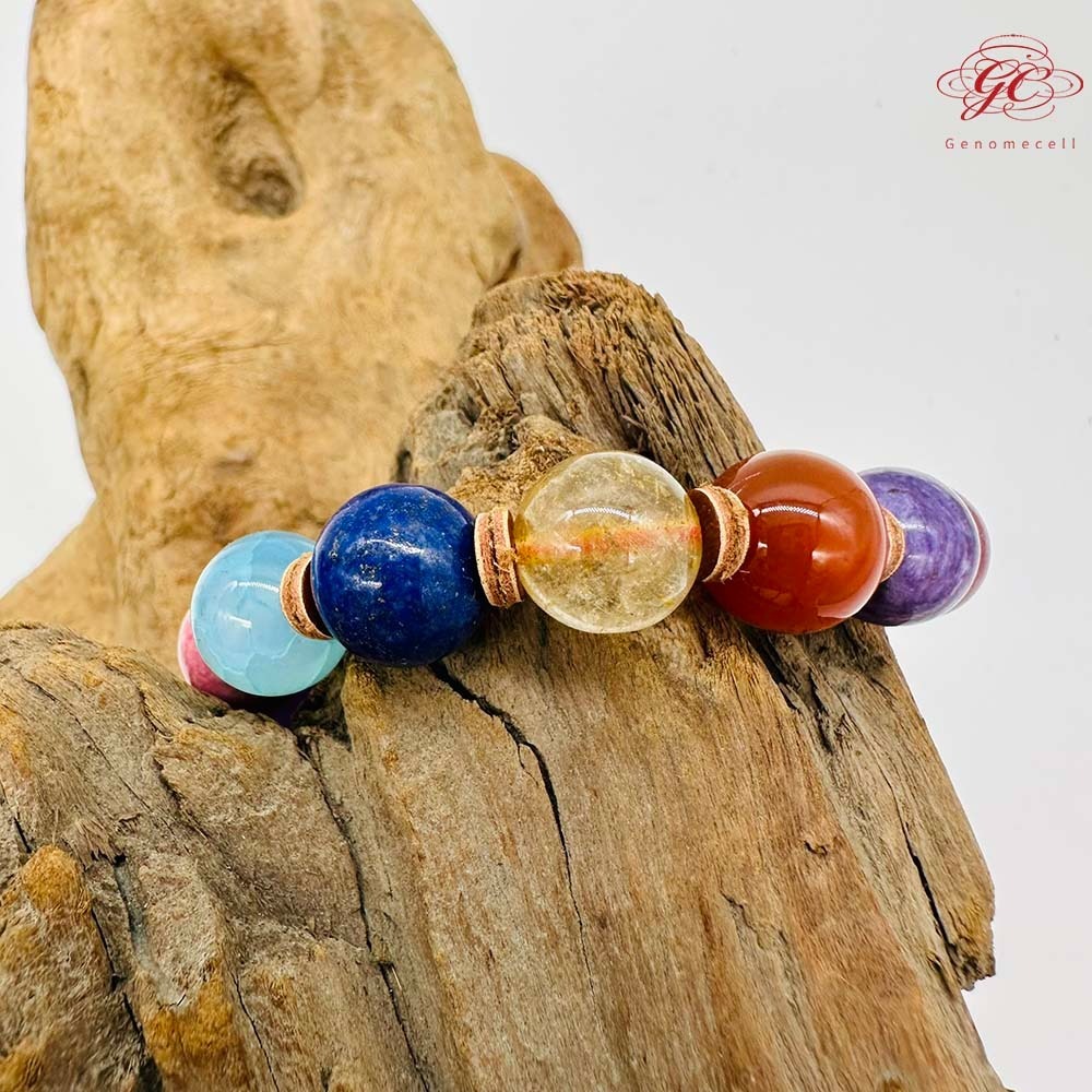 【肌容雪】彩色鹽源玉單圈手串 編號B47-細節圖5