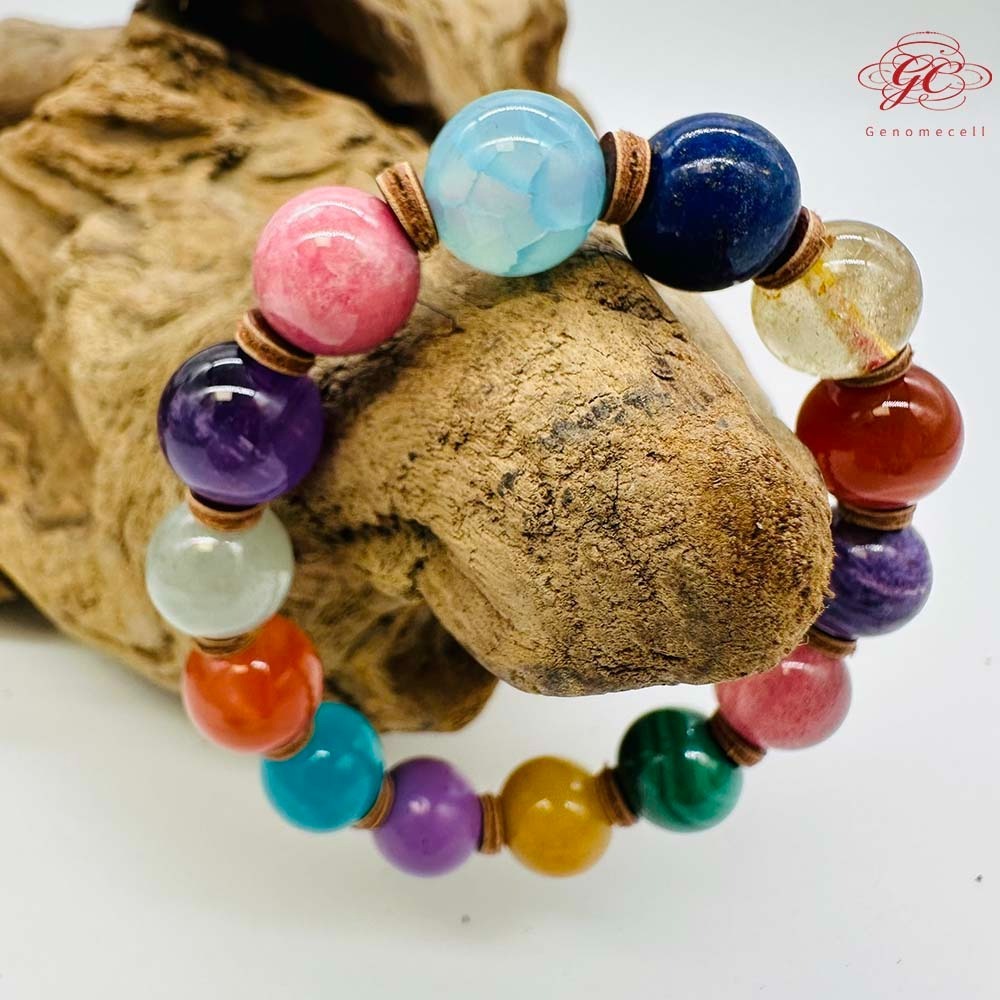 【肌容雪】彩色鹽源玉單圈手串 編號B47-細節圖8