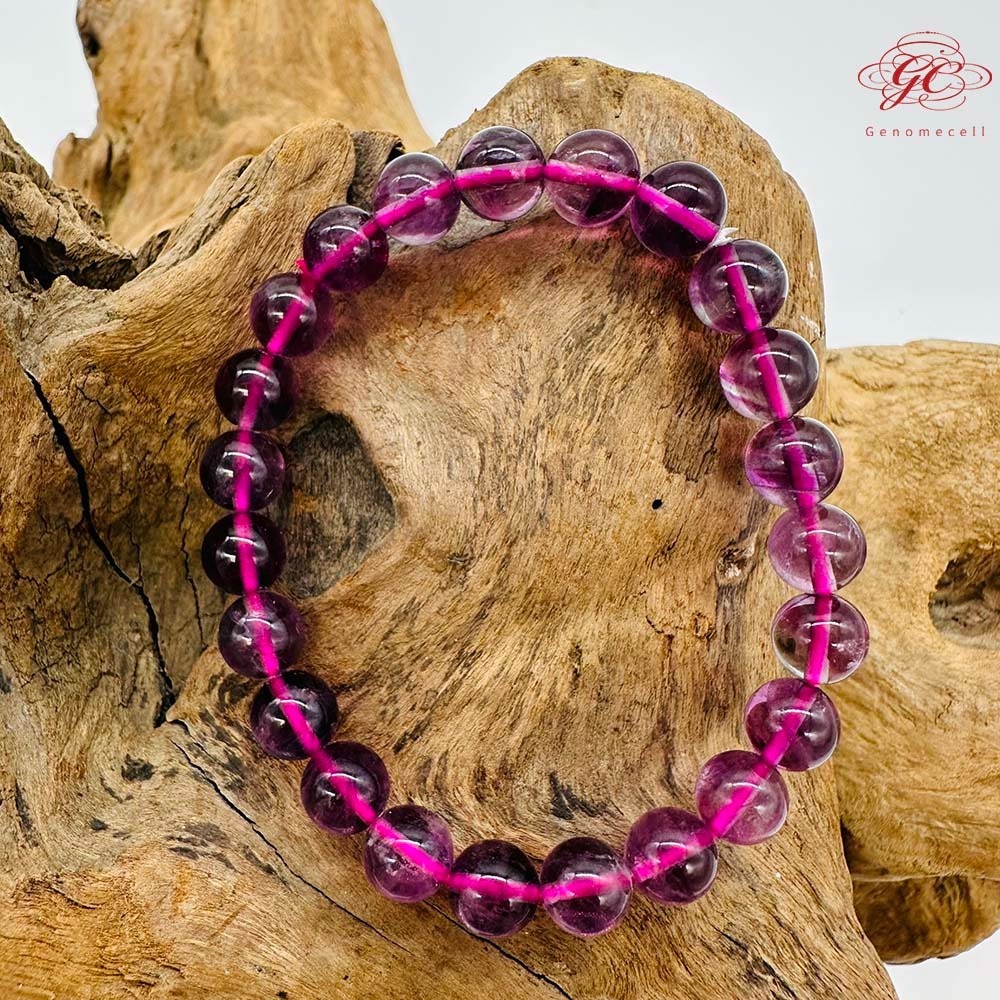 【肌容雪】紫螢石單圈手串 編號B54-細節圖2