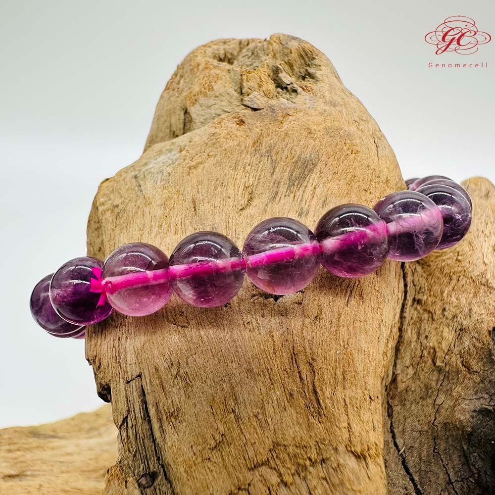 【肌容雪】紫螢石單圈手串 編號B54-細節圖3