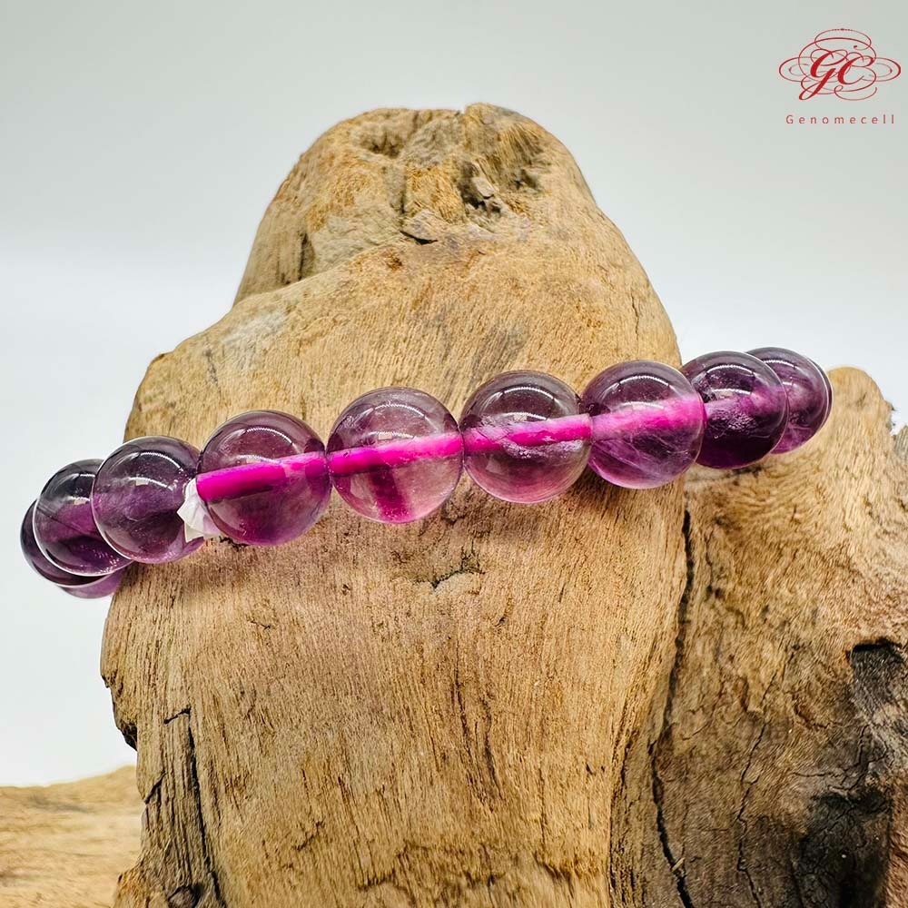 【肌容雪】紫螢石單圈手串 編號B54-細節圖4